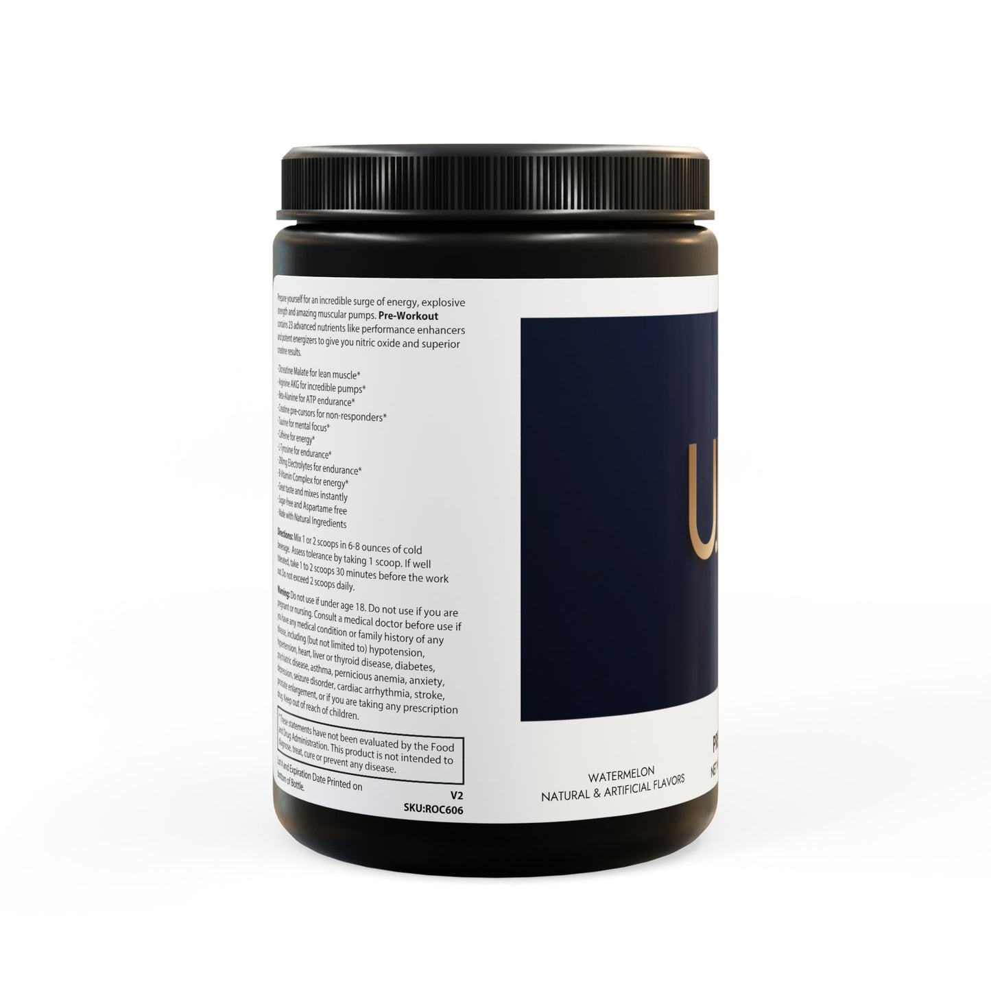 U.ME Pre-Workout Supplement, Watermelon (300g, 10.58oz)