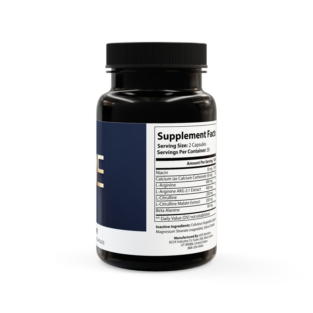U.ME L-Arginine Supplement | Blood Flow & Exercise Performance (60 Capsules)