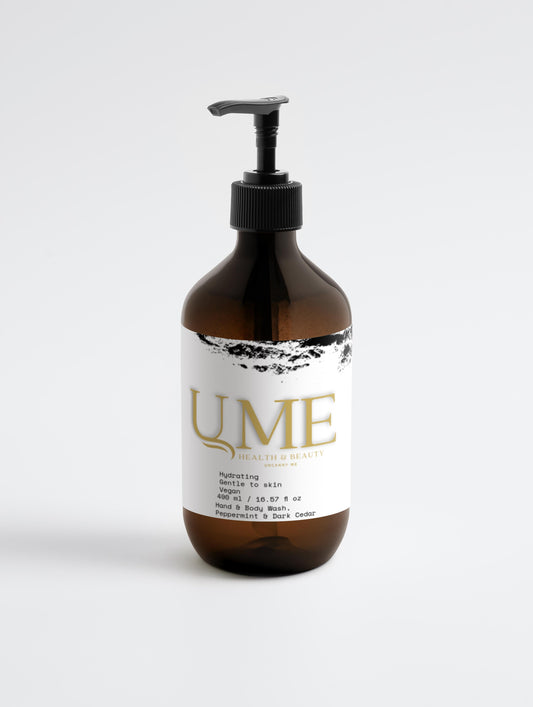 U.ME Hand & Body Wash, Peppermint & Dark Cedar