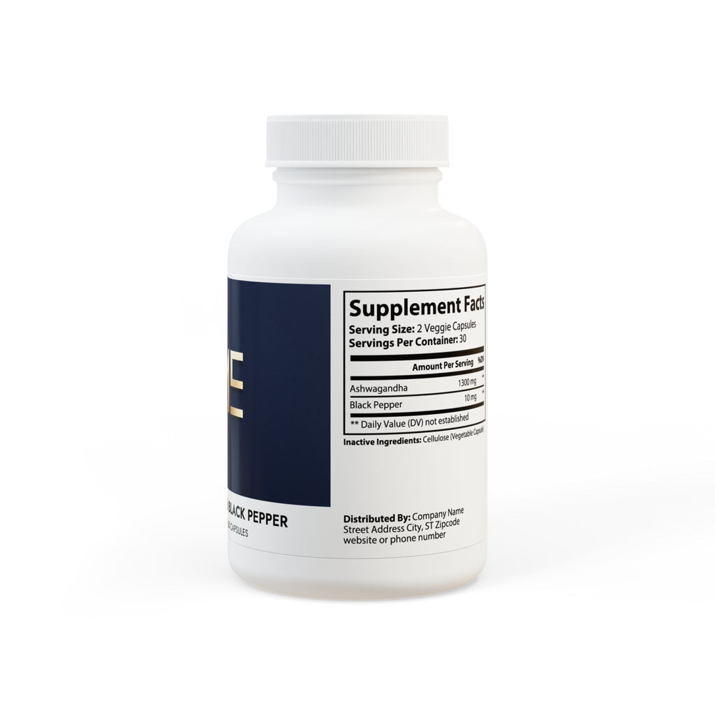 U.ME Ashwagandha & Black Pepper | Stress Relief & Focus (60 Capsules)